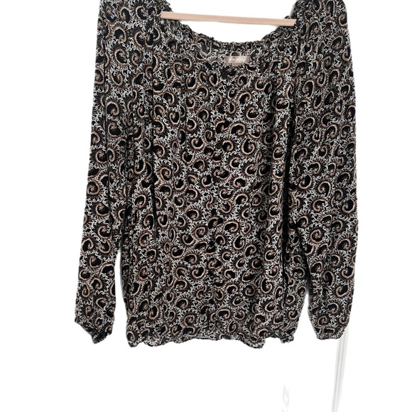 Button front off shoulder paisley loose boho beach coastal grannycore contempory - Picture 1 of 5